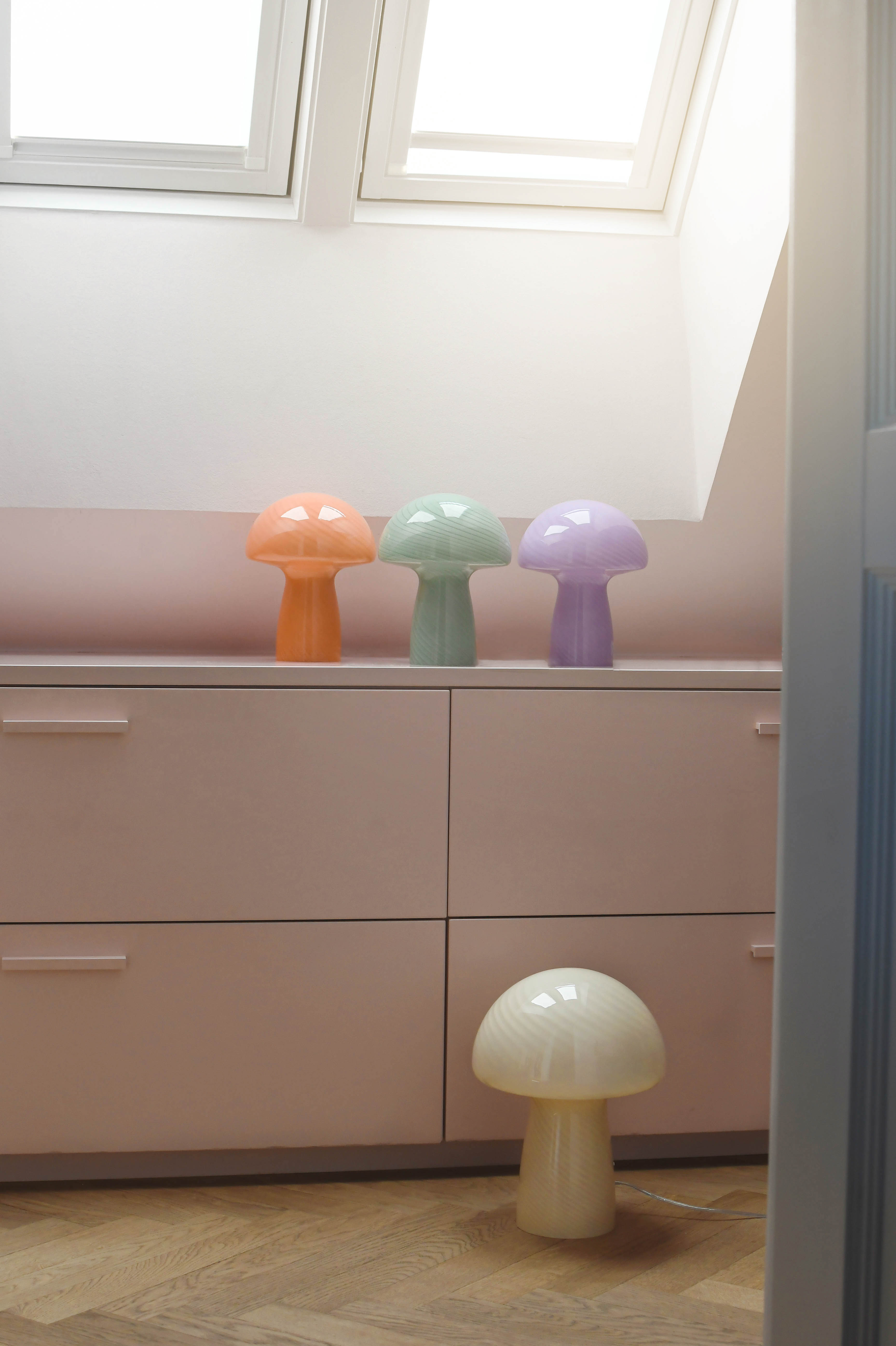 Mushroom bordlampe, mint - H23 cm.